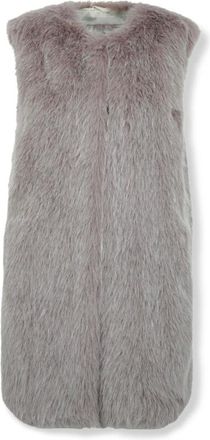 Herno Jassen, Dames, Roze, M, Katoen, Resort Vest in Fullness Faux Fur
