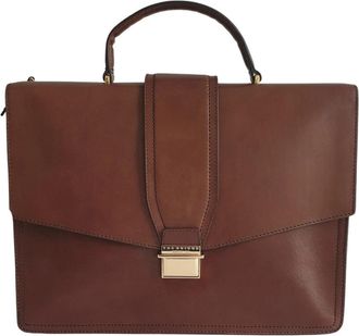The Bridge Bruin leren aktetas met schouderband - Heren - Laptoptassen - Bruin - ONE Size - Tassen