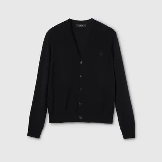 Gucci Knit Wool Cardigan With Embroidery, Size XXXL, Black, Ready-to-wear