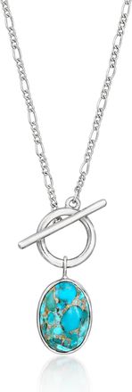 Ross-Simons Turquoise Toggle Necklace in Sterling Silver