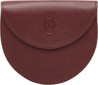 Cartier Bordeaux Wine Red Leather Coin Purse/Coin Case (Pre-Owned)