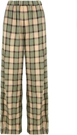Aspesi Wijde broek - Dames - Wijde Broeken - Groen - M - Broeken