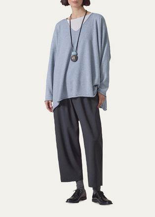 Eskandar A-Line V-Neck Sweater - Long Length
