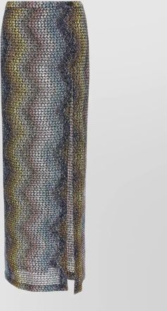 Missoni zigzag sarong skirt side slit buttons