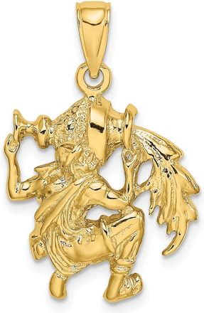 Diamond2Deal 14k Yellow Gold Large Aquarius Zodiac Charm