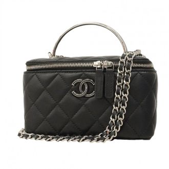 Chanel Black Leather Vanity Bag (Pre-Owned)