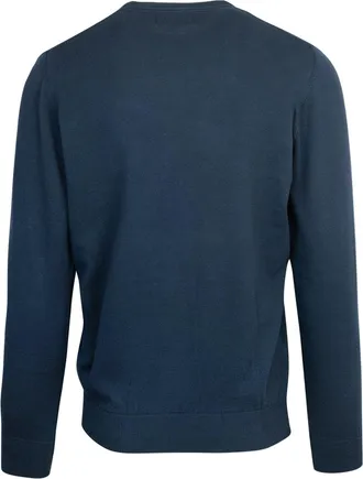 Barbour Mens Crewneck Pima Cotton Sweater Blue Jumpers