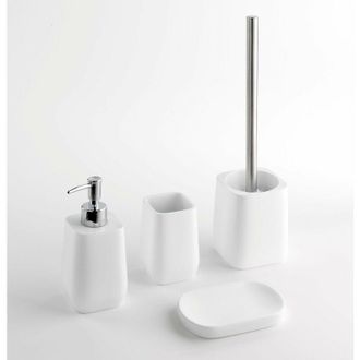 TFT Home Furniture Tft Home Furniture - Set 4 Accessori da Bagno in Resina tft Accessories Bianco