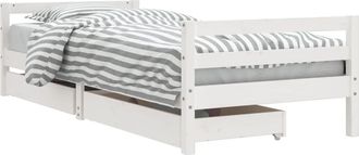 vidaXL Estructura Cama Infantil Y Cajones Madera Pino Blanco 90x190 Cm Vidaxl