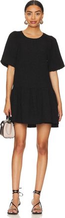 Steve Madden Abrah Mini Dress Black Textured A-Line Minimalist JZZ405