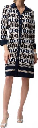Joseph Ribkoff Geometric Shirt Dress In Midnight Blue/multi