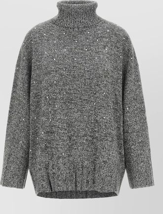 Pinko crystal-embellished turtleneck sweater
