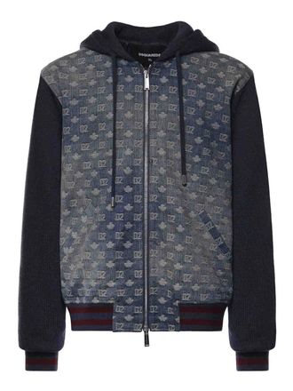 Dsquared2 D2 Monogram Wool Zip-Up Cardigan