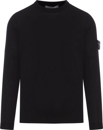 Stone Island CREW NECK WOOL SWEATER WITH BADGE - Stone Island - Man
