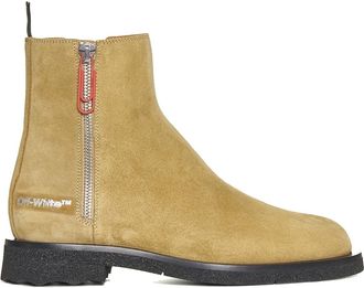 Off-white Suede Ankle Boots