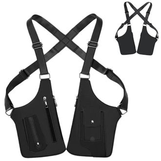 Generic Leather Adjustable Underarm Shoulder Bag for Men & Women, Hidden Strap Wallet with Double Pockets for Travel, Hiking and Fitness,Mens Shoulder Bags (B