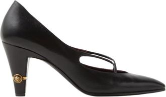 Versace Black Solid Pumps