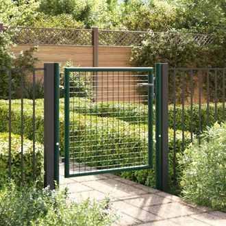 Berkfield Home Fence Gate Steel 100x75 cm Green