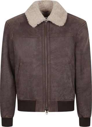 STEWART Sean Shearling Jas - Heren - Bomber jackets - Bruin - M - Jassen