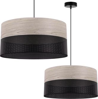 OEM L&aacute;mpara Colgante Individual, Pantalla De Chapa De Roble Blanco 44 Cm