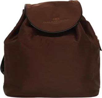Balenciaga Pre-owned Nylon backpacks - Dames - Vintage Rugzakken - Bruin - ONE Size - Nylon - Vintage