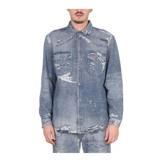 Diesel Casual Shirts - Heren - Spijkeroverhemden - Blauw - M - Overhemden