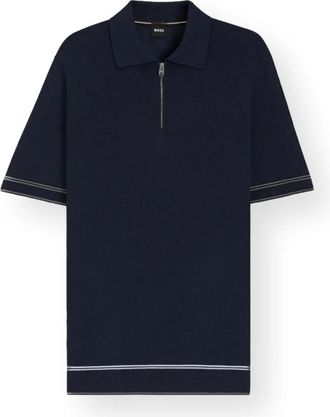HUGO BOSS H-Norbertino Polo - Heren - Polos - Blauw - M - Linnen - Tops
