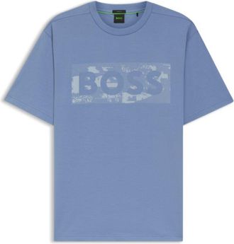 BOSS Logo-artwork T-shirt in stretch cotton