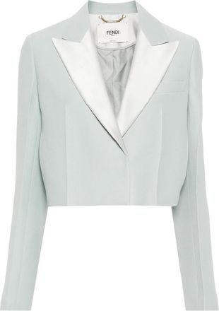 Fendi Cropped Contrast-panel Blazer
