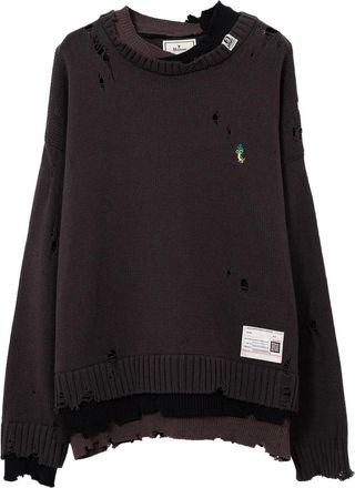 Miharayasuhiro Gerafelde gelaagde trui - Bruin