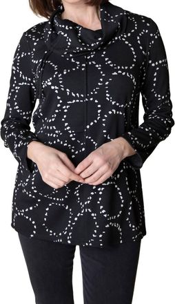 Habitat Circle Knit Tie Neck Tunic In Black