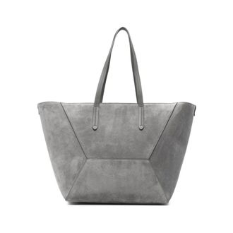 Brunello Cucinelli Panelled Suede Tote - female - Brunello Cucinelli - Shopping Bags - Gray - ONE SIZE - Bags
