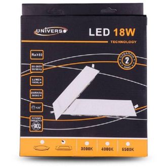 Trade Shop Trade Shop Traesio - Trade Shop - Pannello Led Slim 18w Incasso Quadrato In Pvc Luce Caldo Freddo Naturale P205aq