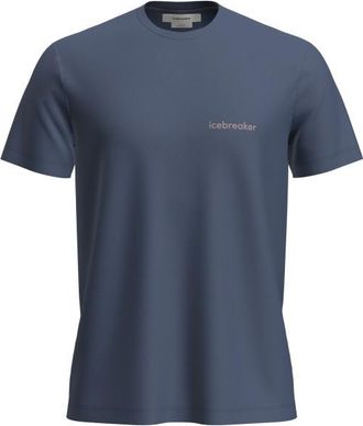 Icebreaker Merino 150 Tech Lite S/S Tee IB Wordmark Merinoshirt f&uuml;r Herren | blau