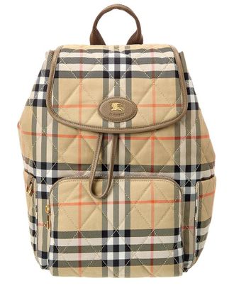 Burberry Horseshoe Quilted Canvas & Leather Backpack
