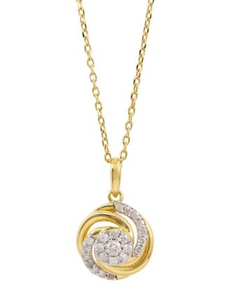 Savvy Cie Jewels 18K Over Silver 0.25 Ct. Tw. Diamond Dangle Necklace