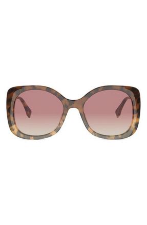 Fendi graphy 55mm Gradient Square Sunglasses in Havana /Gradient at Nordstrom