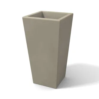 KLORIS Kloris - Maceta Moderna Rectangular De Resina Mod. Egizio Liscio H 65 Ceniciento