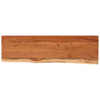Berkfield Home Table Top 120x40x2.5 cm Rectangular Solid Wood Acacia Live Edge in Brown