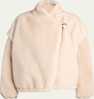 Moncler Chardonneret 2-in-1 Reversible Teddy Down Jacket