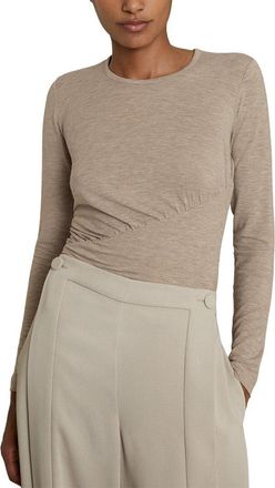 Reiss Ana Asymmetric Seam Wool-Blend Top