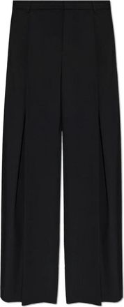 Casablanca Wollen Broek met Plooi - Heren - Wijde Broeken - Zwart - M - Wol - Broeken