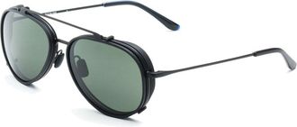 Vuarnet Mens Vl1805 Pilot Sunglasses Classic Aviator Shades - Black Silver Steel - One Size