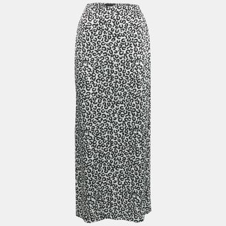 Love Moschino Monogram Leopard Print Crepe Maxi M