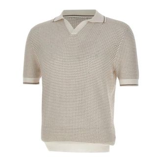 Gran Sasso V-neck Knitwear, male, White, Size: M Tennis M/M Polo