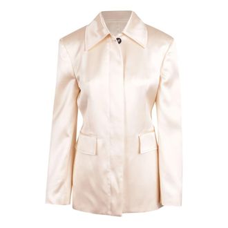 The Attico Chaqueta de sat&eacute;n estructurada - Jackets - Mujer - Beige - S