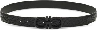 Ferragamo Gancini Riem - Heren - Riemen - Zwart - 110 CM - Accessoires