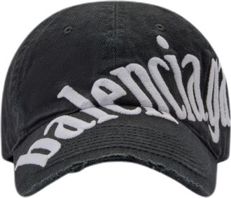 Balenciaga Diagonal Logo Baseball Cap Black White 680738410B21077