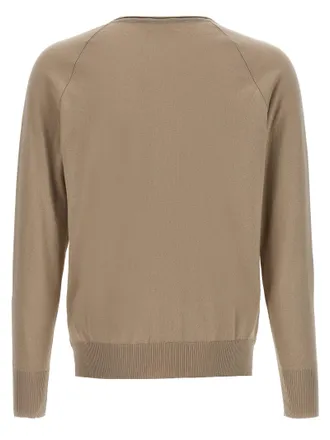 Maryya V-Neck Cotton Sweater - Beige