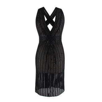 Zuhair Murad Black Embellished Stretch Silk Sheer Panelled Mini Dress Size XS